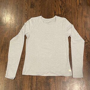 Vuori Women's Long-Sleeve Lux Crew in Light Heather Gray, Medium